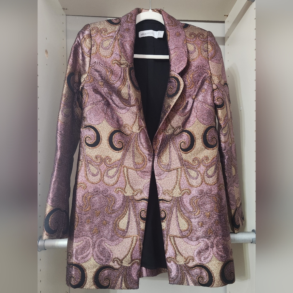 Alice Mccall Sky Pilot Shimmer Patterned Jacket Size 2